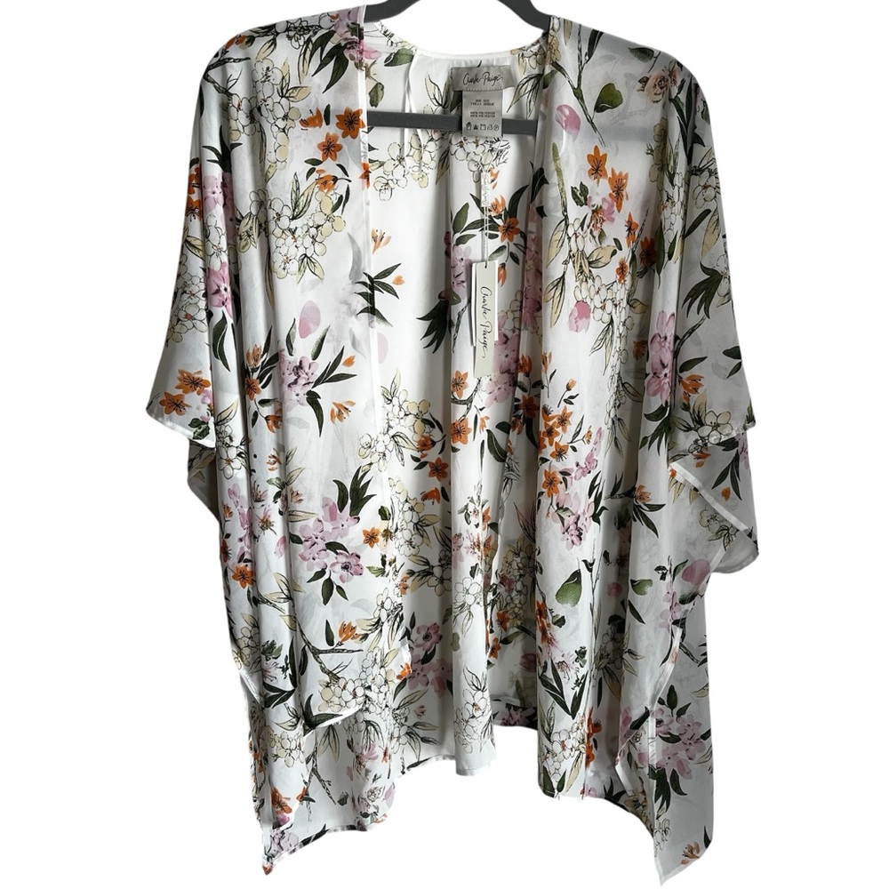 Charlie Paige NWT Floral Lightweight Kimono Cover-Up Cape One Size
